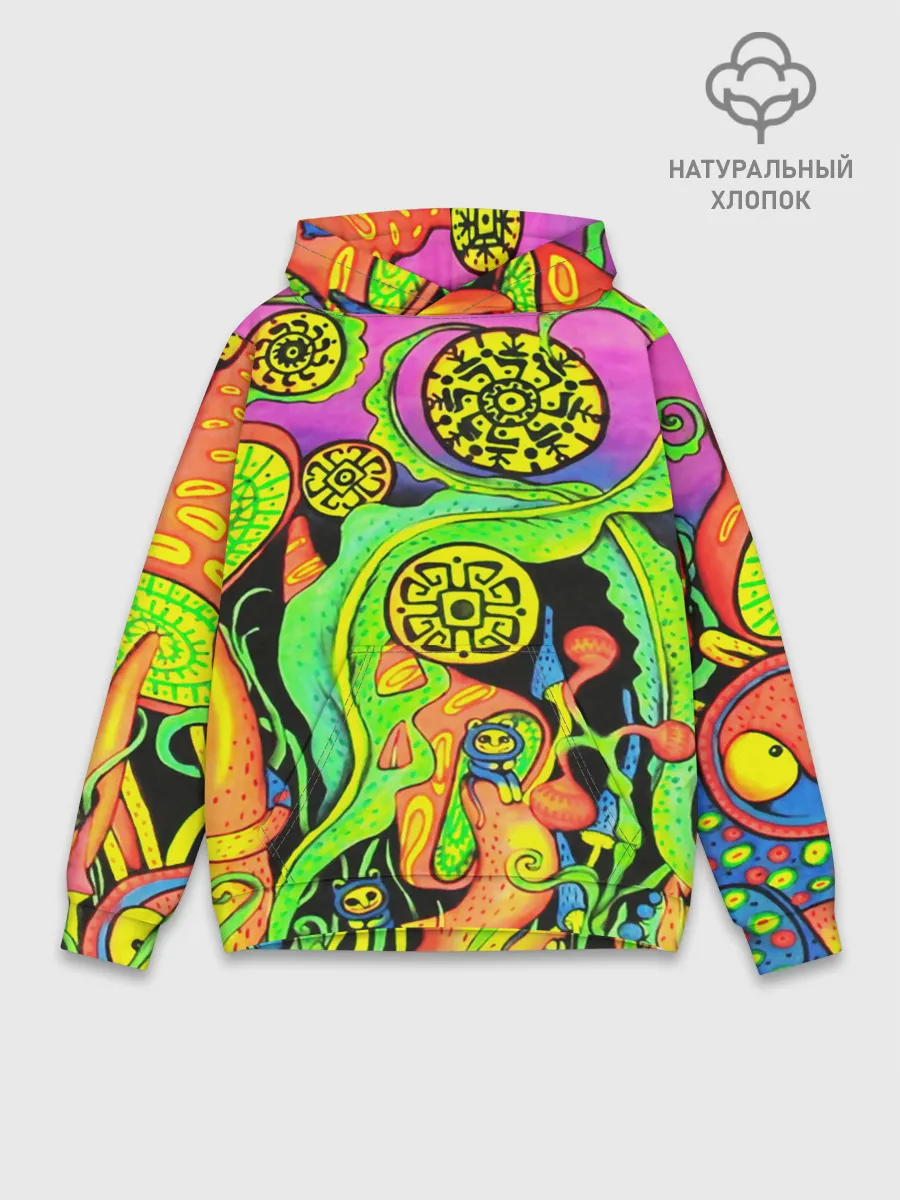 Худи мужской база хлопок / КИСЛОТА / КИСЛОТНЫЙ