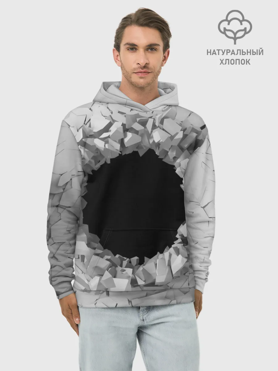 Худи мужской база хлопок / Сквозная дыра