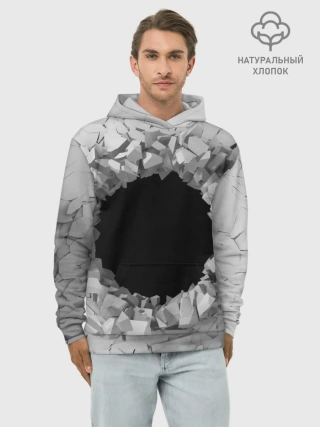 Худи мужской база хлопок / Сквозная дыра