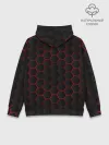 Худи мужской база хлопок / 3D black & red