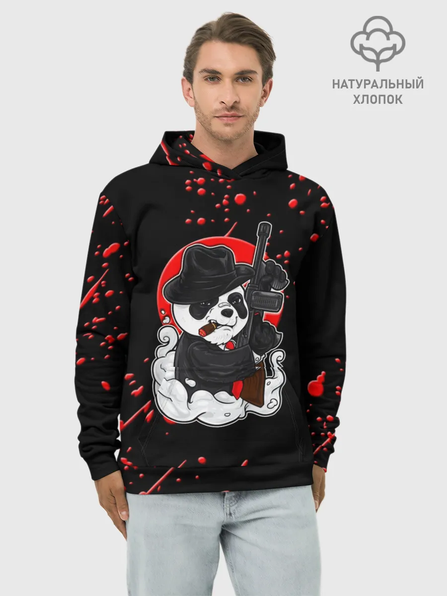 Худи мужской база хлопок / Панда Мафиози