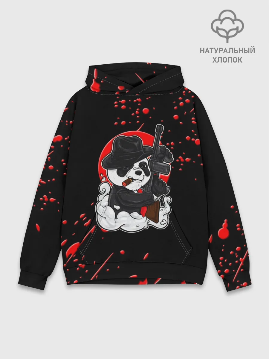 Худи мужской база хлопок / Панда Мафиози