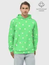 Худи мужской база хлопок / Горошек на зеленом
