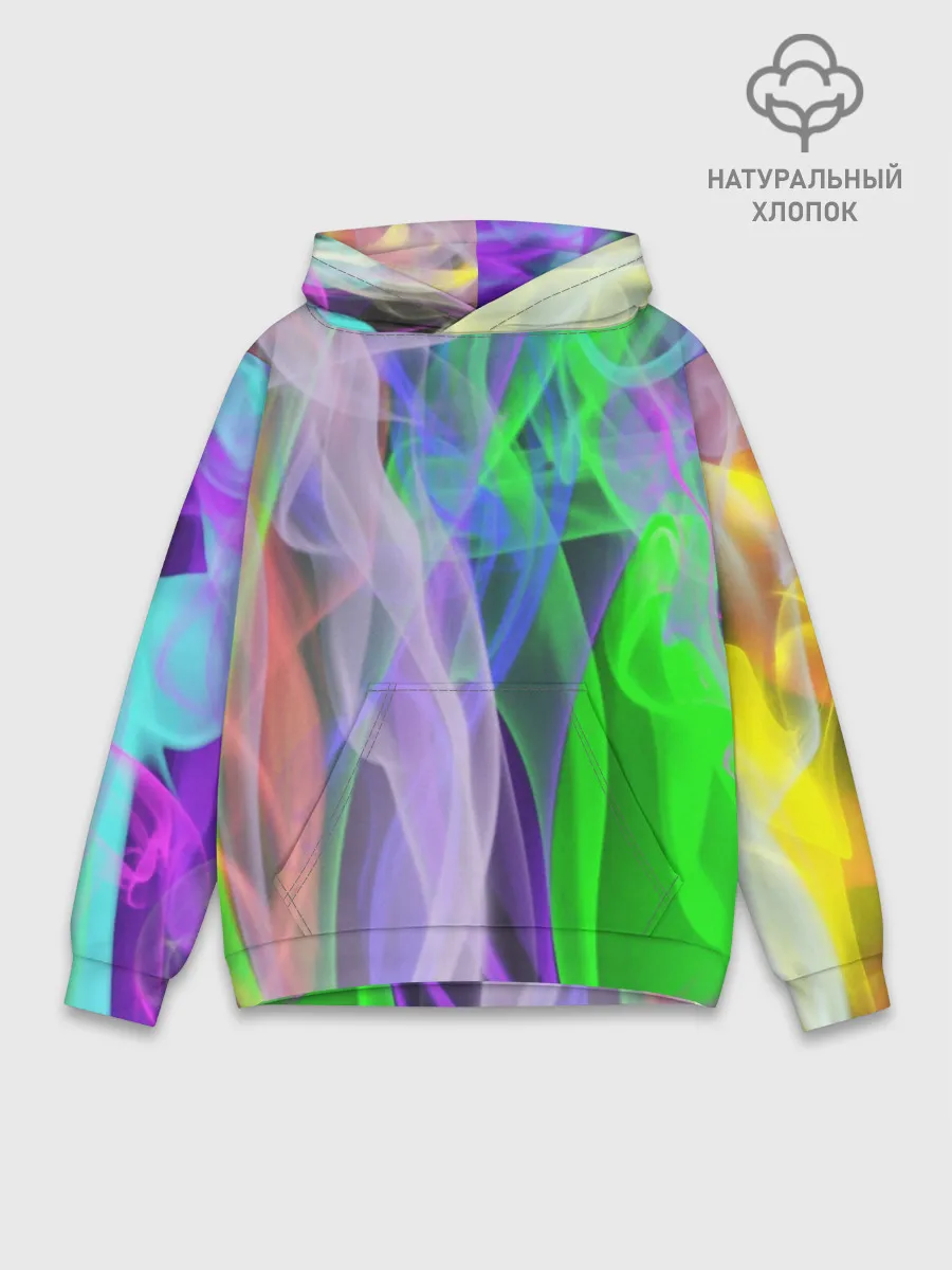 Худи мужской база хлопок / ДЫМ ЦВЕТНОЙ / ОГОНЬ