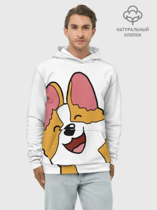 Худи мужской база хлопок / Счастливый песик