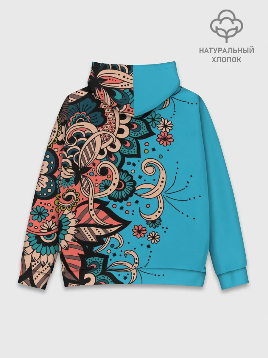 Худи мужской база хлопок / Цветочная фантазия