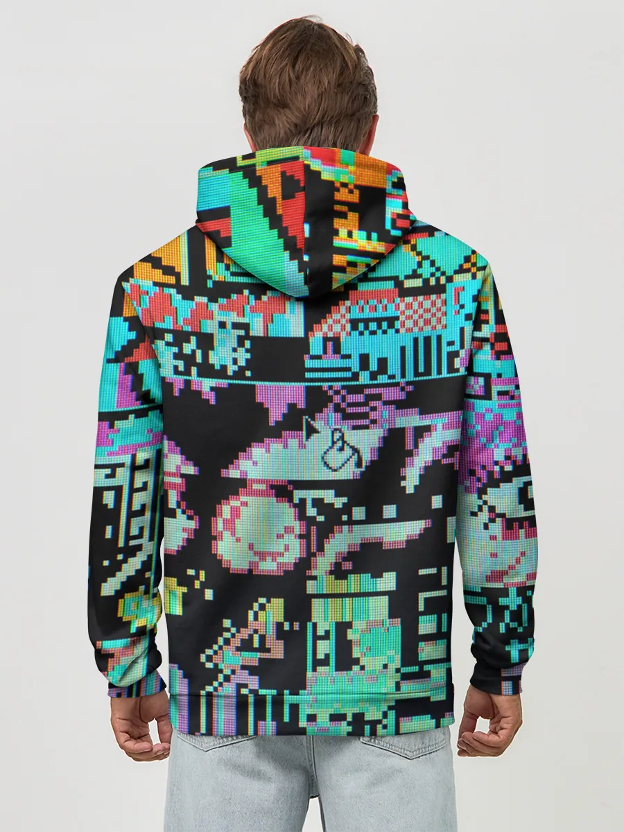 Худи мужской база хлопок / ГЛИТЧ / GLITCH ЗАСТАВКА