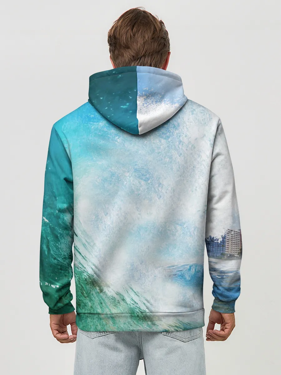 Худи мужской база хлопок / Волны | Океан