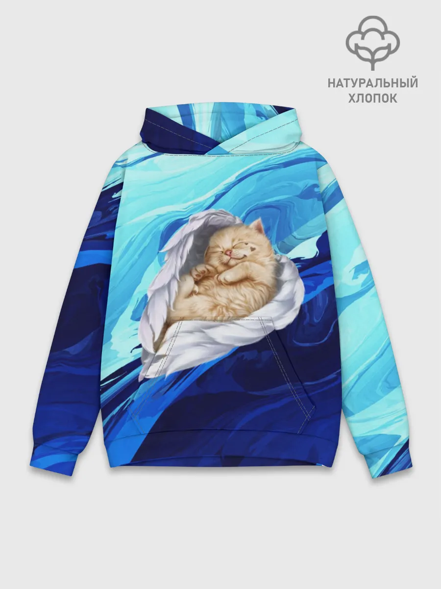 Худи мужской база хлопок / Котик Ангелочек