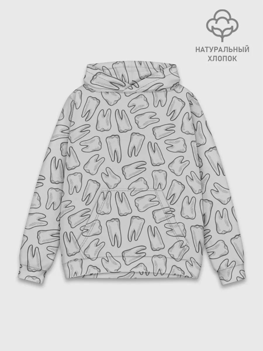 Худи мужской база хлопок / зубы