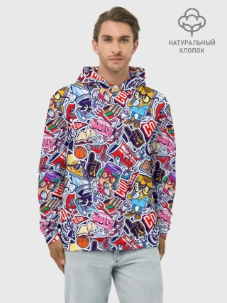 Худи мужской база хлопок / Стикерпак