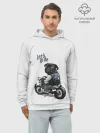 Худи мужской база хлопок / Pug Rider | Байкер Мопс
