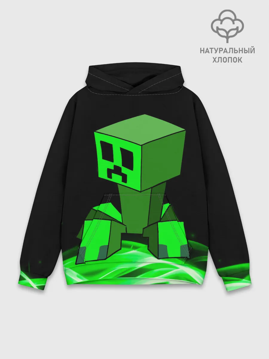 Худи мужской база хлопок / Майнкрафт Крипер