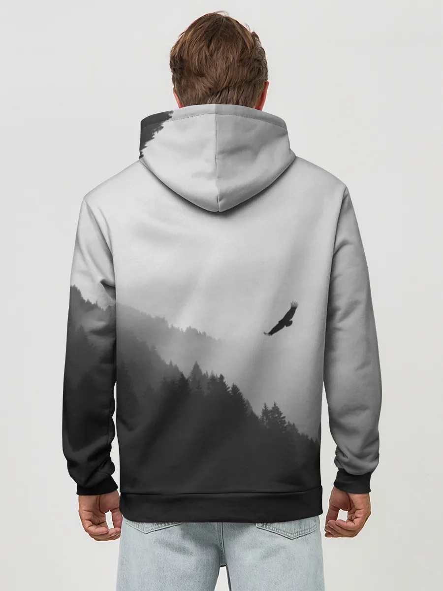 Худи мужской база хлопок / ОРЁЛ НАД ЛЕСОМ