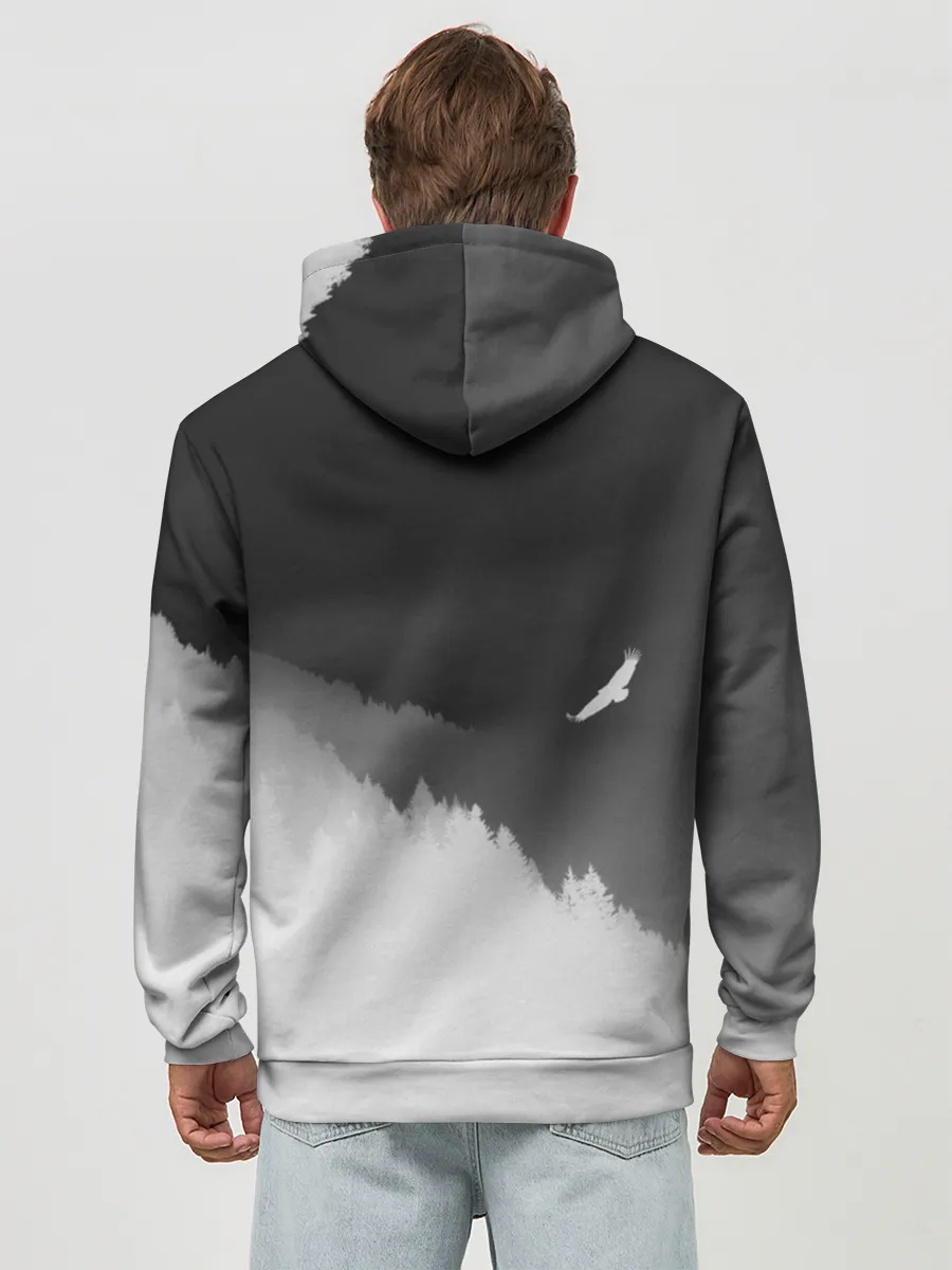 Худи мужской база хлопок / ОРЁЛ НАД ЛЕСОМ