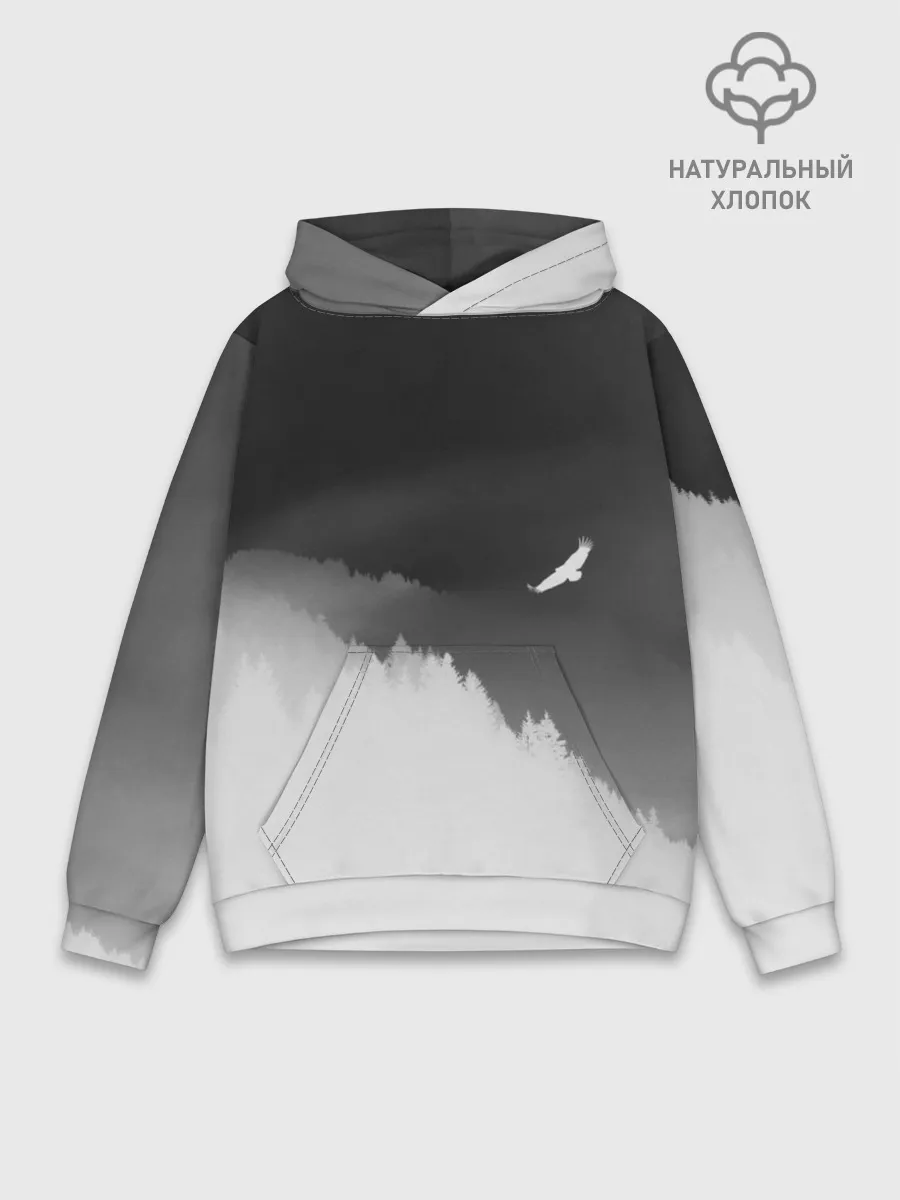 Худи мужской база хлопок / ОРЁЛ НАД ЛЕСОМ