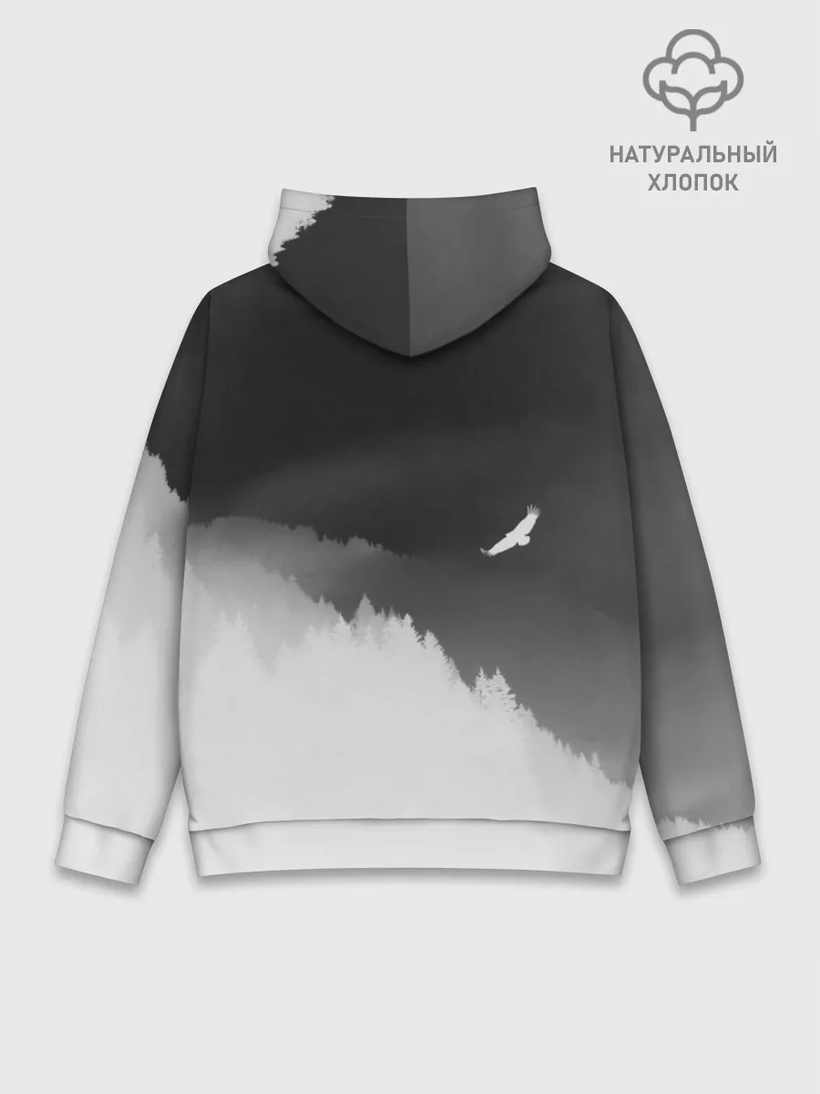 Худи мужской база хлопок / ОРЁЛ НАД ЛЕСОМ