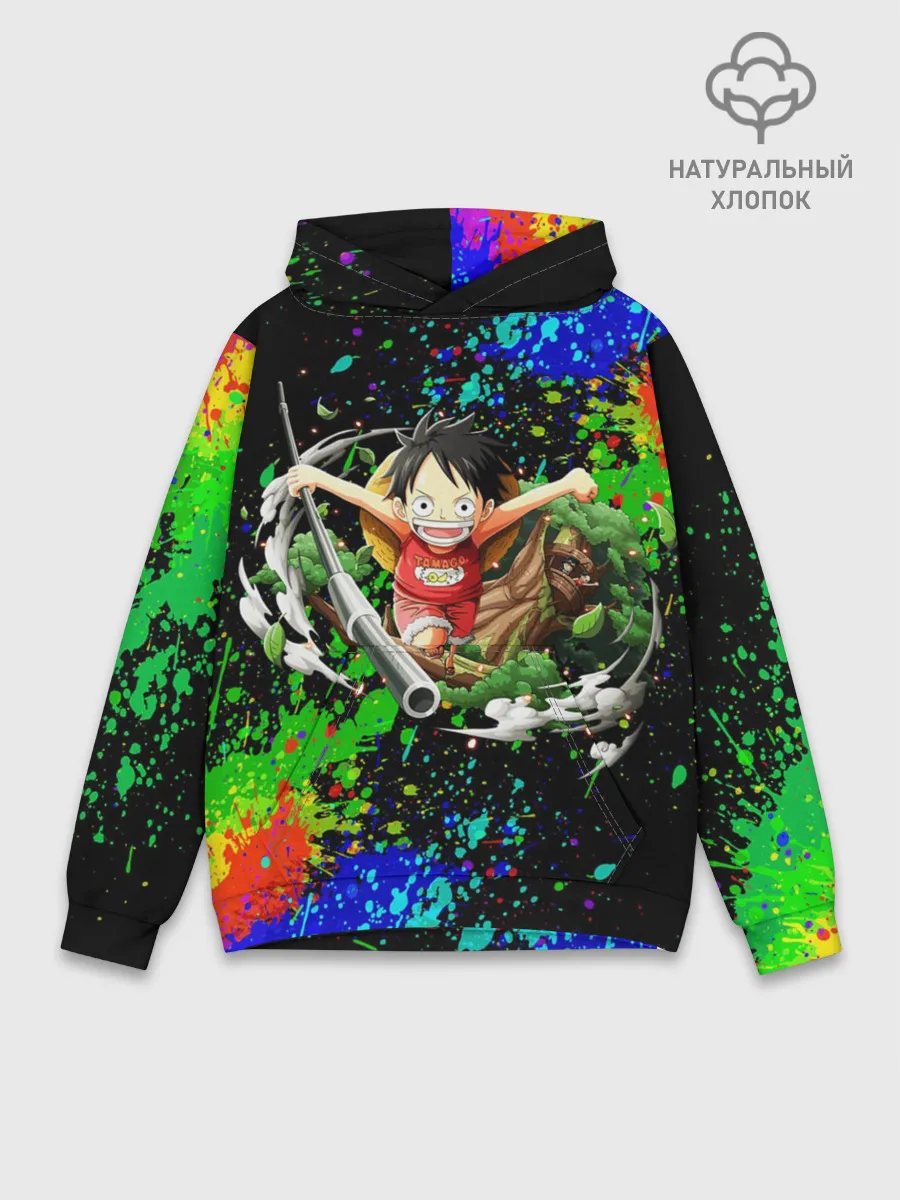 Худи мужской база хлопок / Врывающийся Монки. Радужный фон