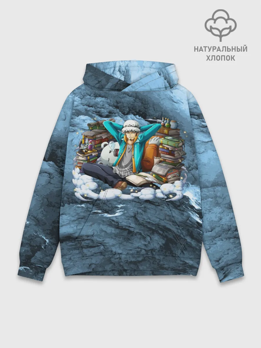 Худи мужской база хлопок / One Piece | Trafalgar Law