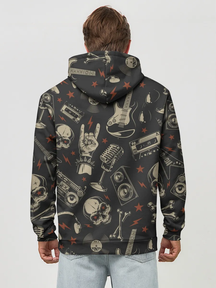 Худи мужской база хлопок / Spotify Рок Черепа