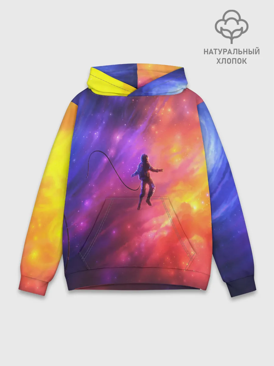Худи мужской база хлопок / НЕОНОВЫЙ КОСМОС