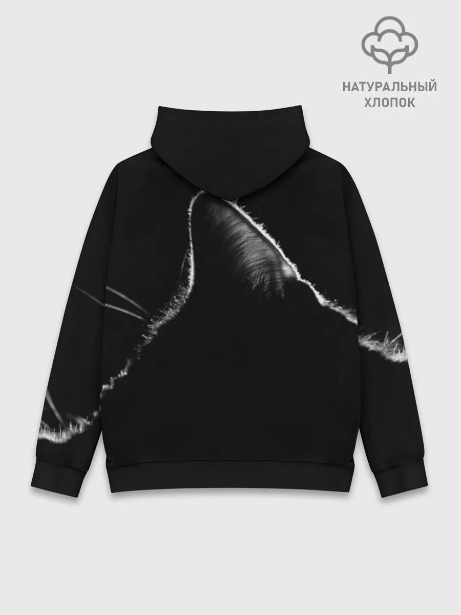 Худи мужской база хлопок / Чёрный кот