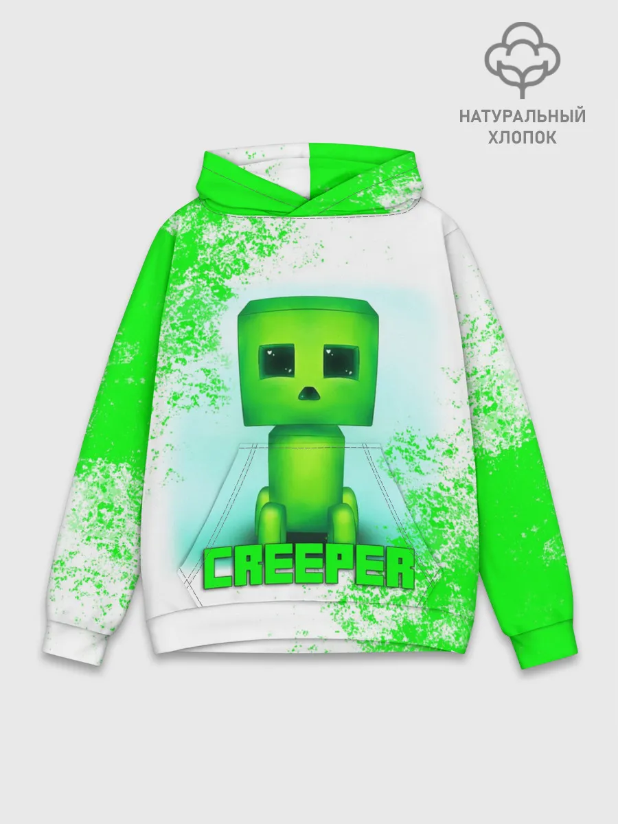 Худи мужской база хлопок / MINECRAFT CREEPER