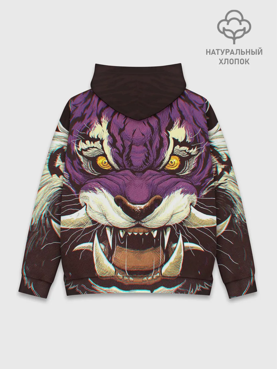 Худи мужской база хлопок / Маска тигра