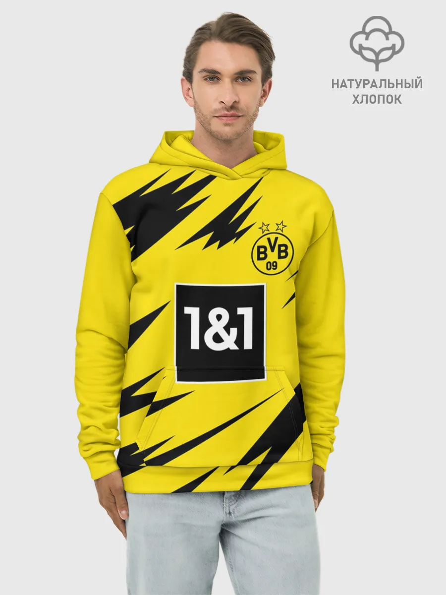 Худи мужской база хлопок / HAALAND Borussia Dortmund