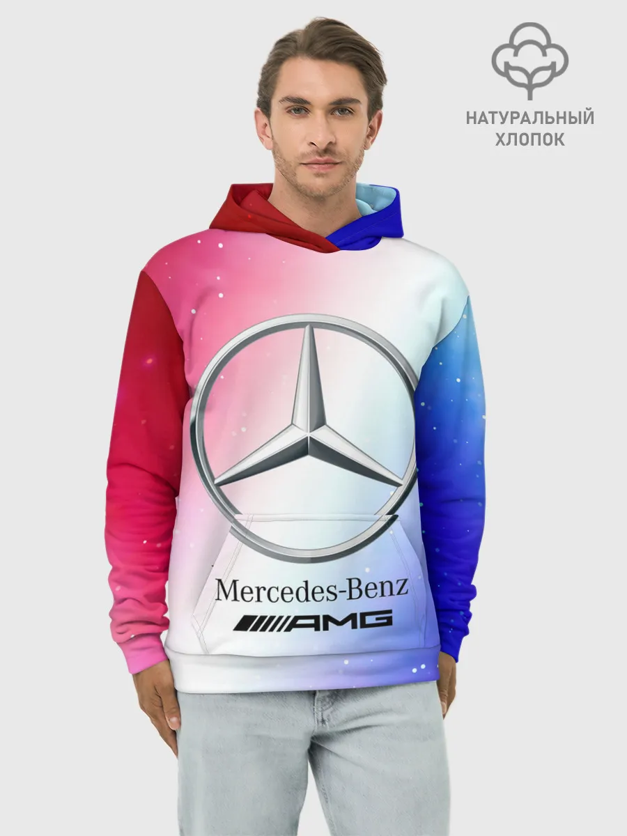 Худи мужской база хлопок / MERCEDES / МЕРСЕДЕС