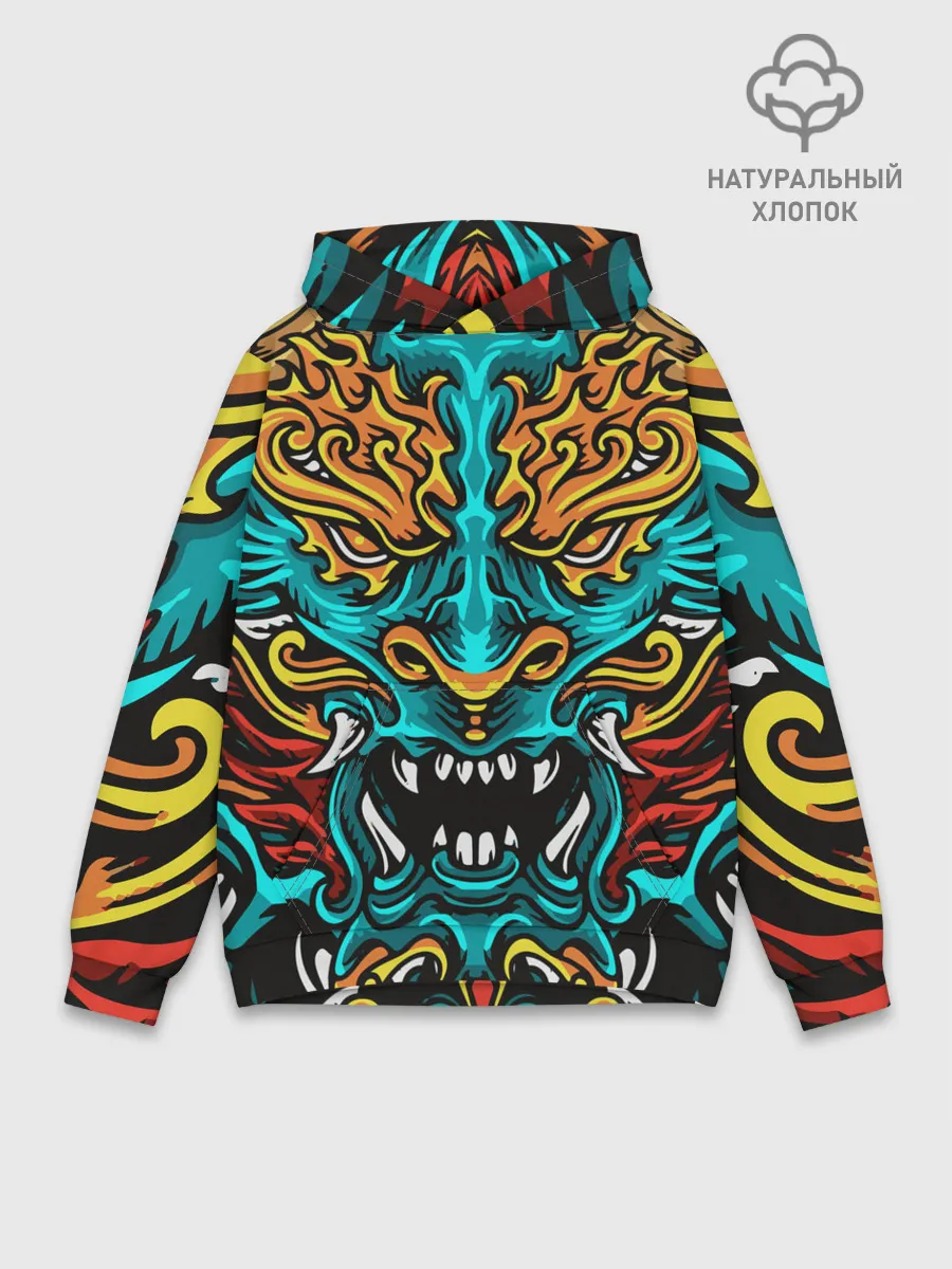 Худи мужской база хлопок / Дракон Японии