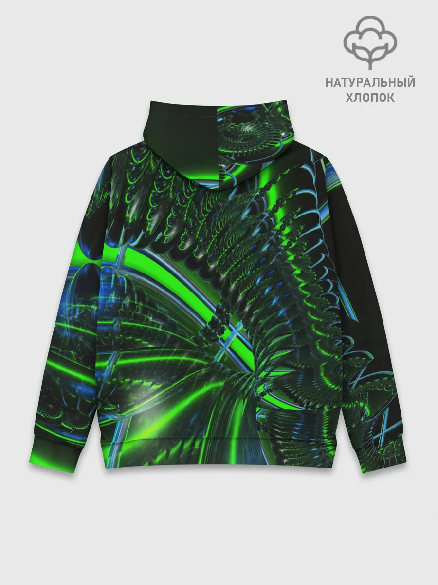 Худи мужской база хлопок / DIGITAL NEON GREEN