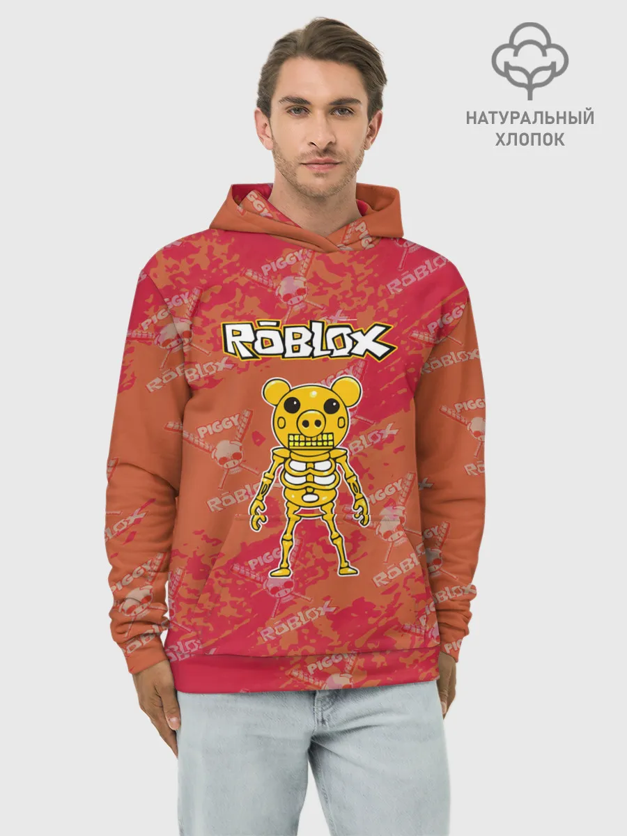 Худи мужской база хлопок / Свинка Пигги из Roblox