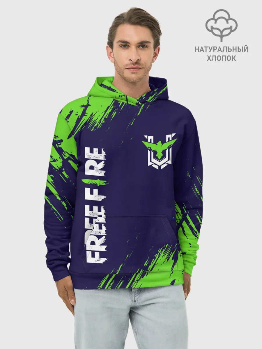Худи мужской база хлопок / FREE FIRE / ФРИ ФАЕР