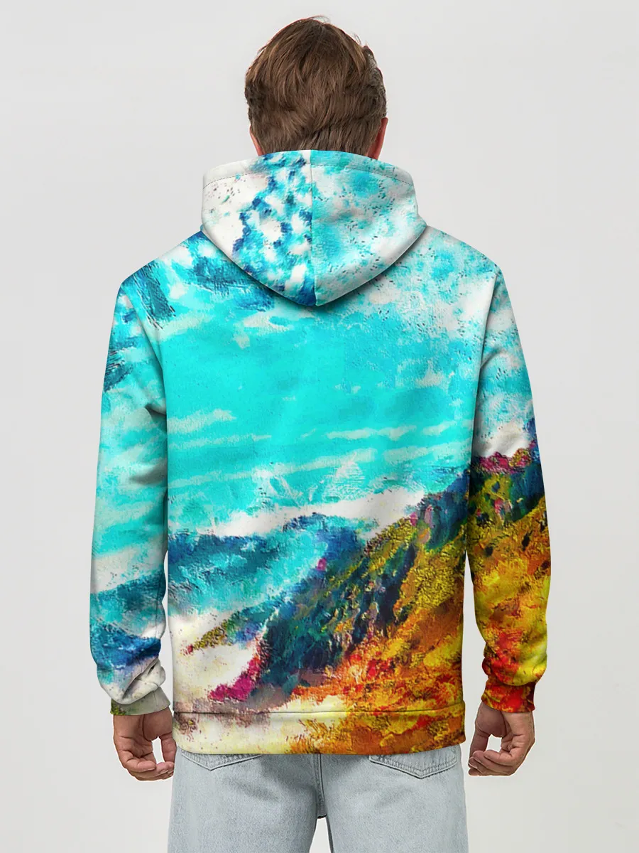 Худи мужской база хлопок / Японские горы