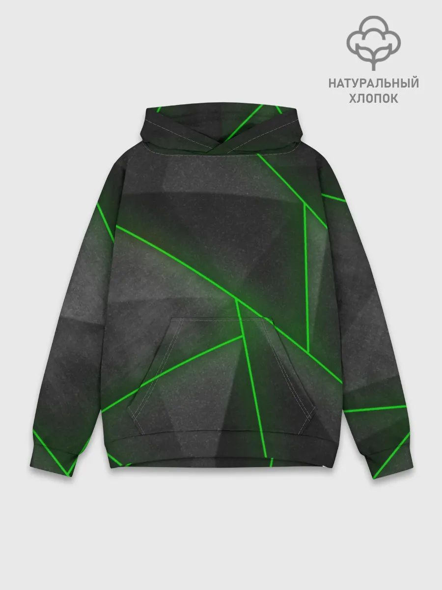 Худи мужской база хлопок / Неоновые линии