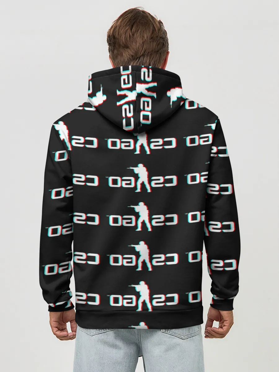 Худи мужской база хлопок / CSGO GLITCH LOGO