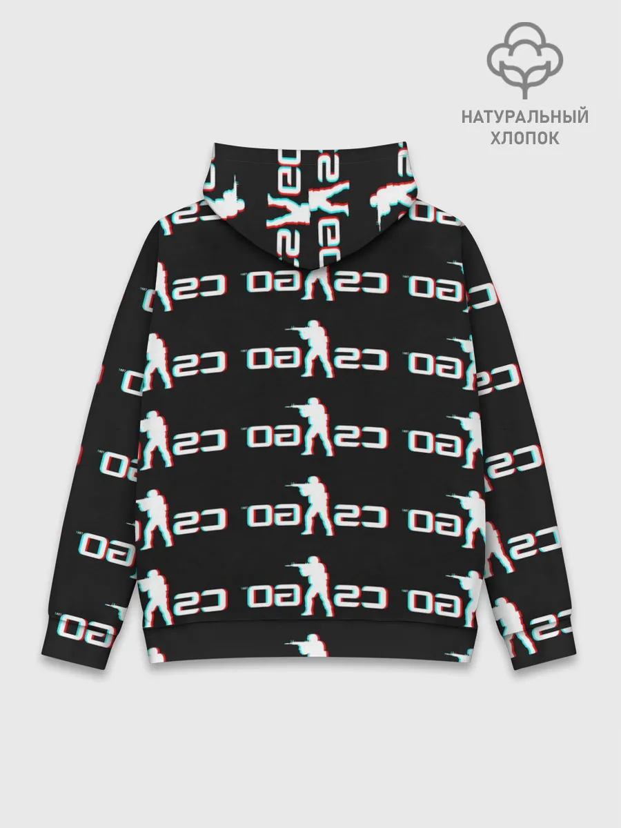Худи мужской база хлопок / CSGO GLITCH LOGO