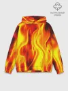 Худи мужской база хлопок / Неон Огонь