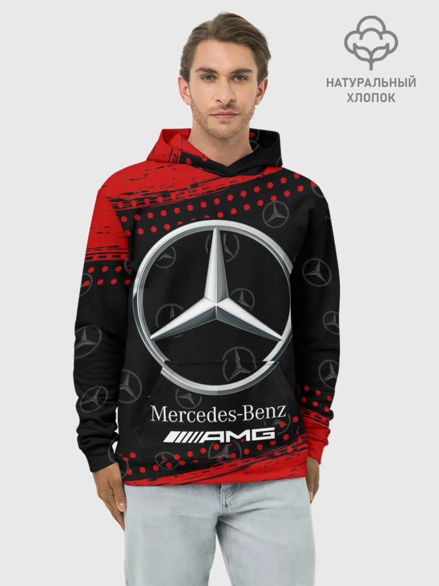 Худи мужской база хлопок / MERCEDES / МЕРСЕДЕС