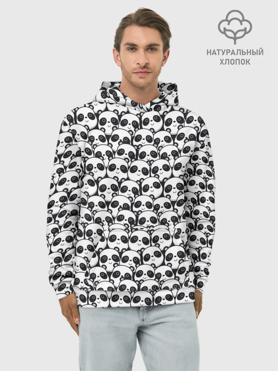 Худи мужской база хлопок / ПАНДЫ