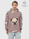 Худи мужской база хлопок / Мопсины мордашки
