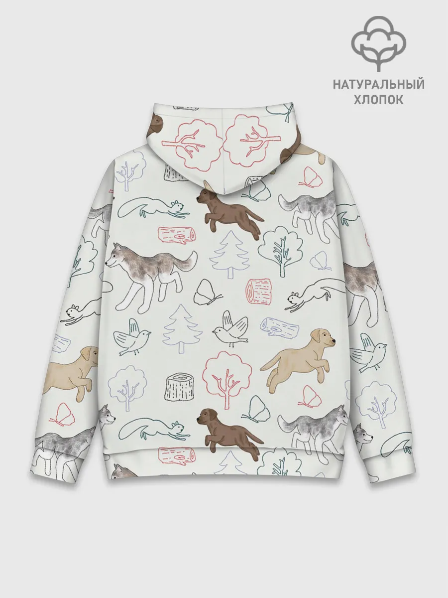 Худи мужской база хлопок / Рисунок домашних любимцев