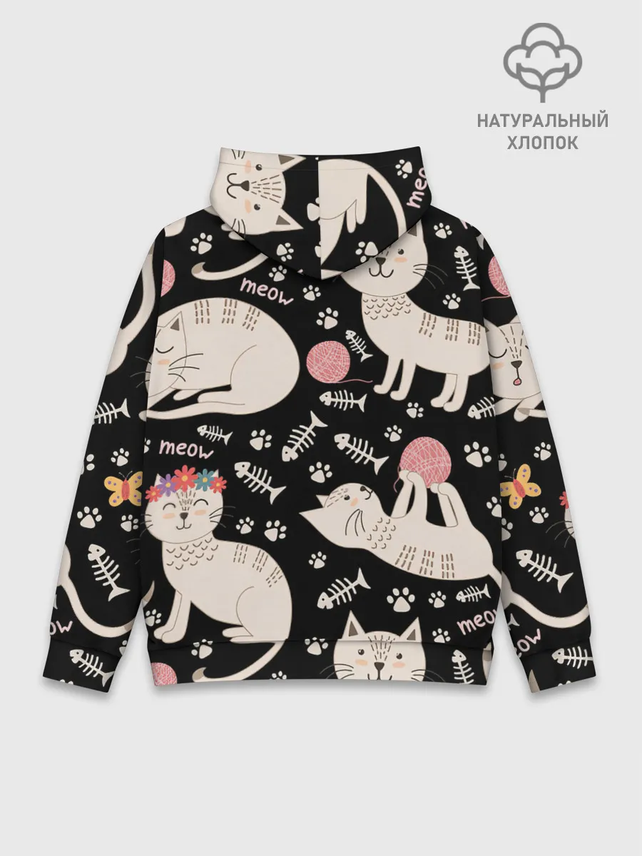 Худи мужской база хлопок / Милые кошечки