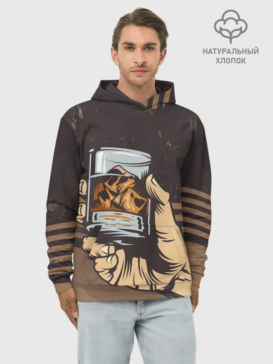 Худи мужской база хлопок / Ретро Виски