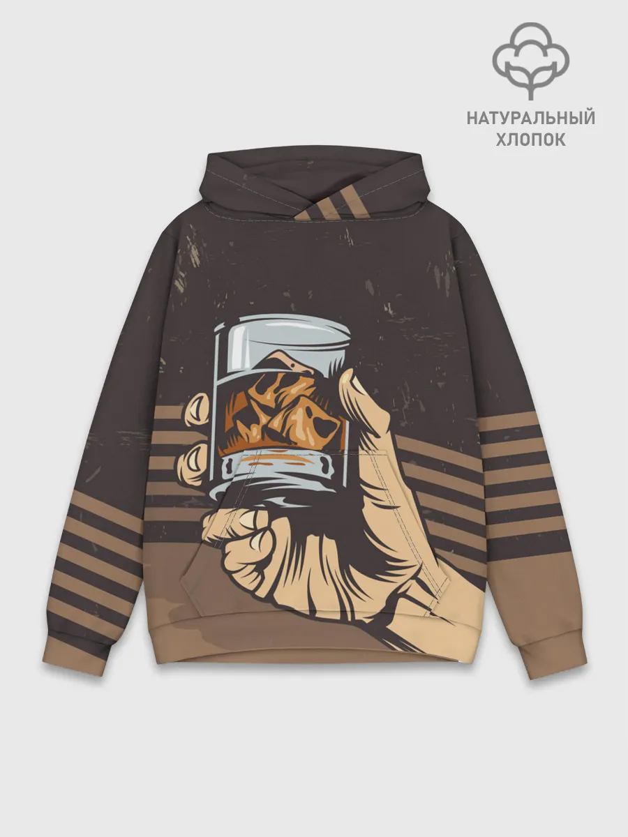 Худи мужской база хлопок / Ретро Виски