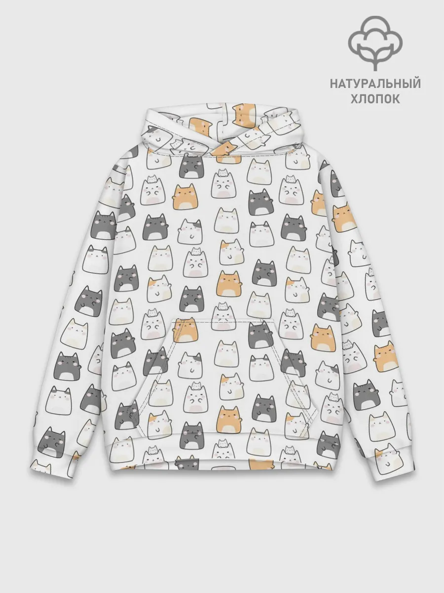 Худи мужской база хлопок / Толстые котики