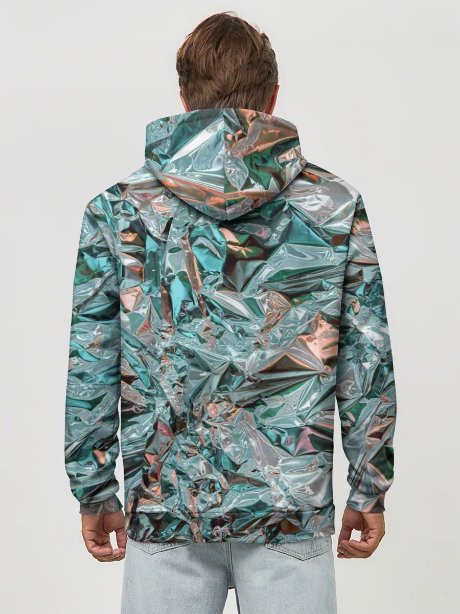 Худи мужской база хлопок / Голографическая фольга