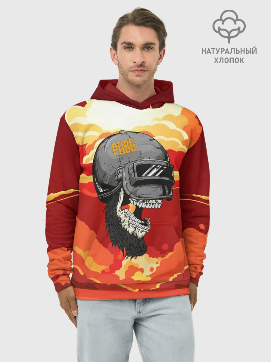 Худи мужской база хлопок / PUBG Skull