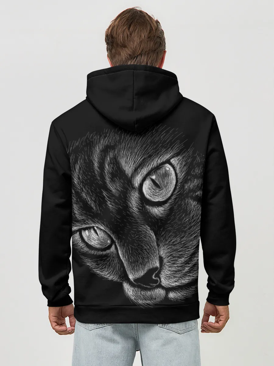 Худи мужской база хлопок / Волшебный кот